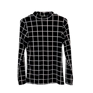 SHEIN Curve Grid Top